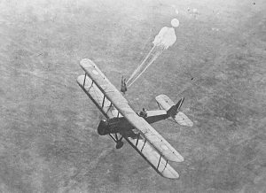 Curtiss Jenny Aircraft with Parachute Jumpers